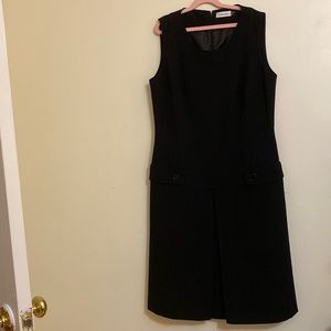 CALVIN KLEIN LITTLE BLACK DRESS SLEEVELESS SIZE 10 BUTTON DETAIL WORK CASUAL